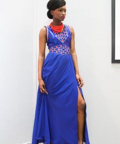 Robe longue brodée
