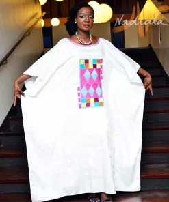 Robe en bazin blanc