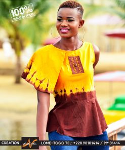 Top batik brodé