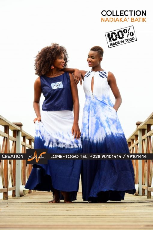 Robe longue batik brodée
