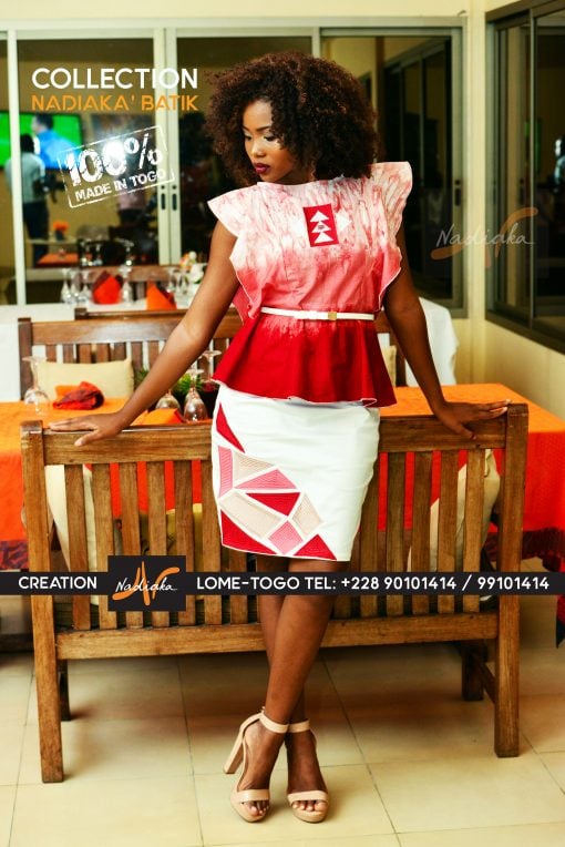 Ensemble jupe et top en batik