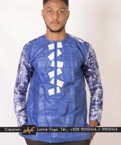 chemise homme batik brodée manches longue by nadiaka