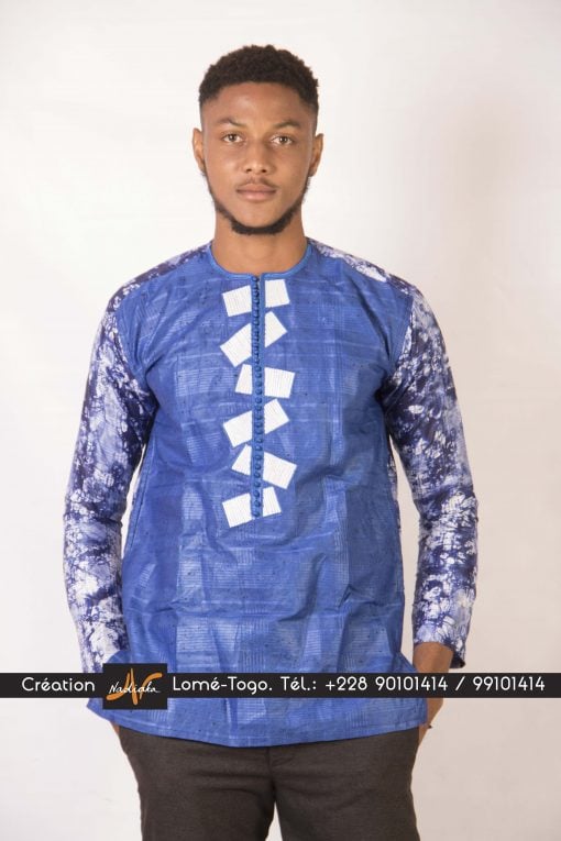 chemise homme batik brodée manches longue by nadiaka