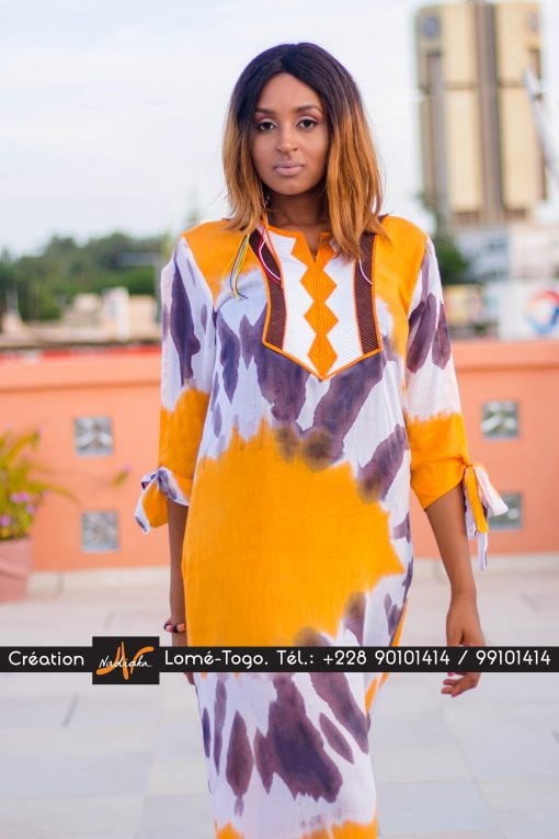 Robe tunique longue brodée