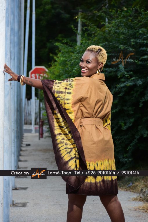 Robe chemisier boubou avec ceinture – Image 2