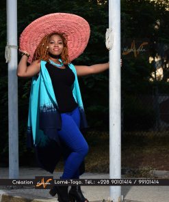 Gilet cape en tissu tie and dye