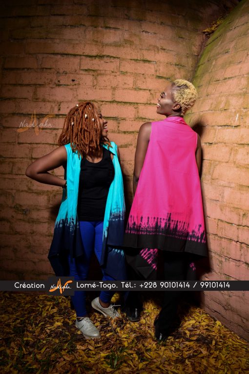 Gilet cape en tissu tie and dye – Image 3