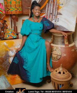 Ensemble Crop top croisé et jupe longue batik
