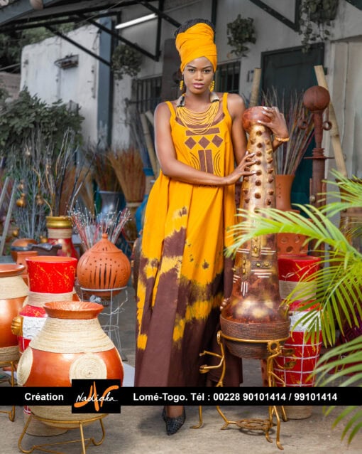 Robe longue batik brodée – Image 3