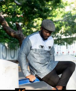 Chemise manches longues brodée en lin