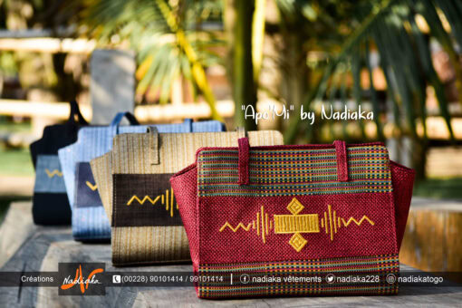 Sac à main brodé "Apo'Mi" couleur rouge – Image 2