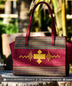 Sac à main brodé "Apo'Mi" couleur rouge