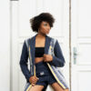 Ensemble tailleur veste et short en pagne tissé