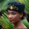 Chapeau Nyonufia à broderie jaune