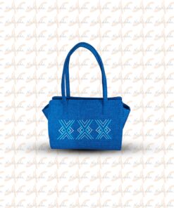 Sac à main brodé “Apo’Mi” couleur bleu