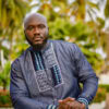 Chemise manches longues, tissu jean's mix bogolan indigo